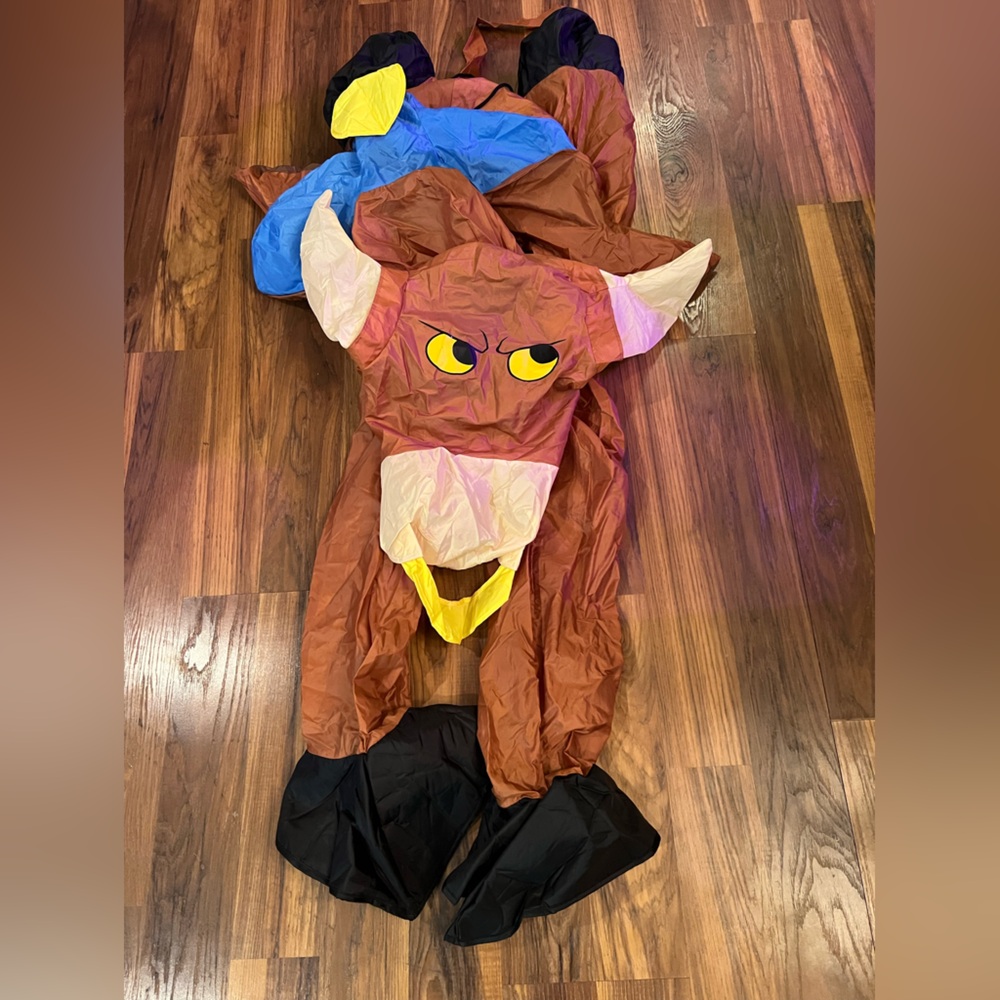 VINTAGE GEMMY INFLATABLE BULL RIDER HALLOWEEN COSTUME COWBOY AIRBLOWN